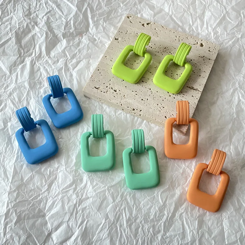 

Geometric Acrylic Square Colorful Earrings Women's Square Resin Colorful Earrings 2022 Jewelry Fashion Accessories Gift