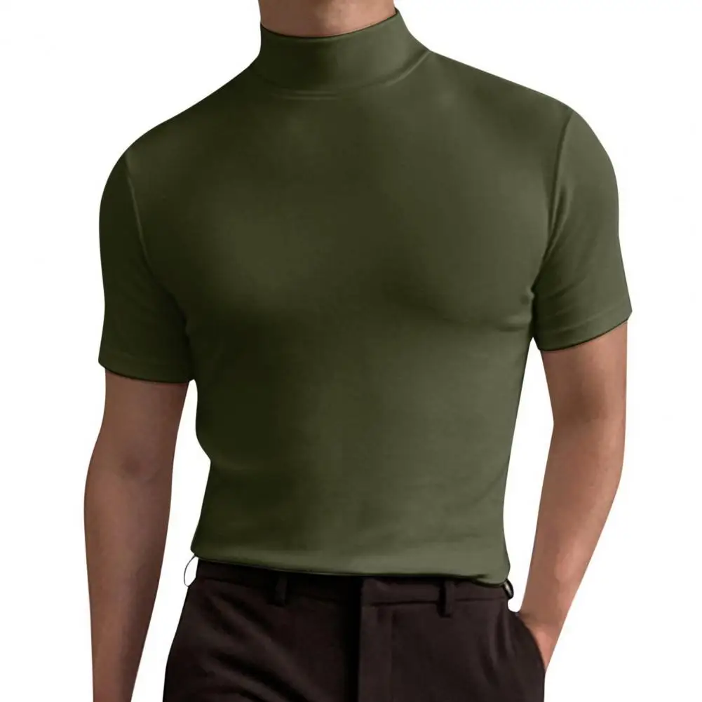 

British Style Summer Short Sleeve Knitted T Shirts Men Simple Pure Color O-Neck Casual Slim Tee Shirt Top Homme M-3XL