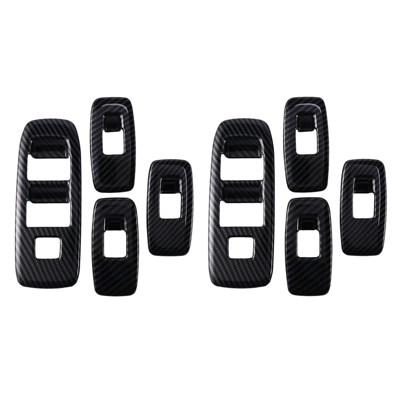 

2X Carbon Fiber Window Lift Switch Panel Cover Trim Inner Door Armrest Protection For Ford Ranger / Everest 2015-2021