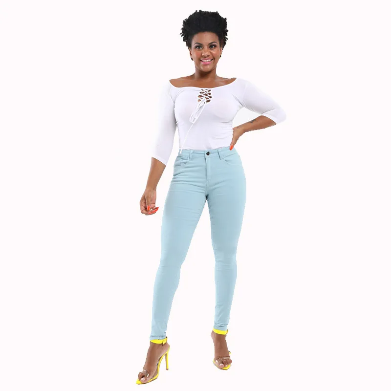 

Черные узкие джинсы-карандаш, женские синие джинсовые брюки, женские повседневные тонкие брюки с высокой талией