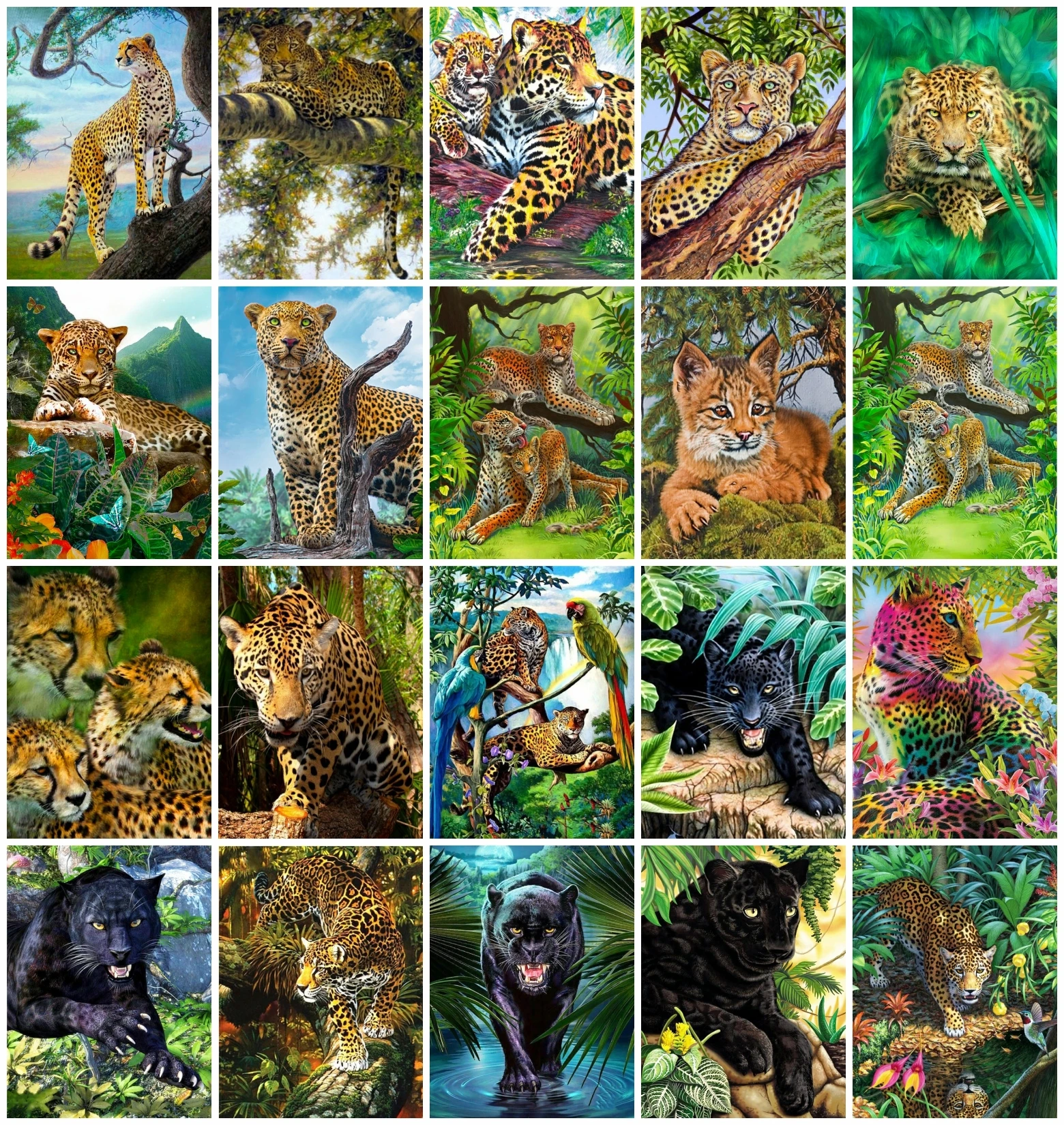 

AZQSD DIY Coloring Picture By Numbers Leopard Canvas Art Frameless Painting By Numbers Animal Handpainted Wall Decor Gift