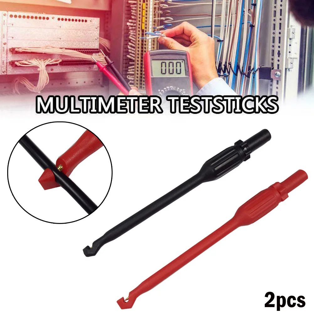 

2pcs Automotive Test Lead Kit Power Probe Wire-Piercing Clip Puncture Wire Break Signal With 4mm Seat Black Red Car Tool