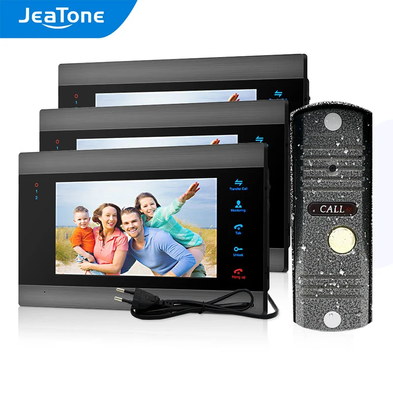 JeaTone 7 inch Video intercom System with 1200TVL Doorbell Camera Dual-way Talk Security Protection Intercoms for the apartment