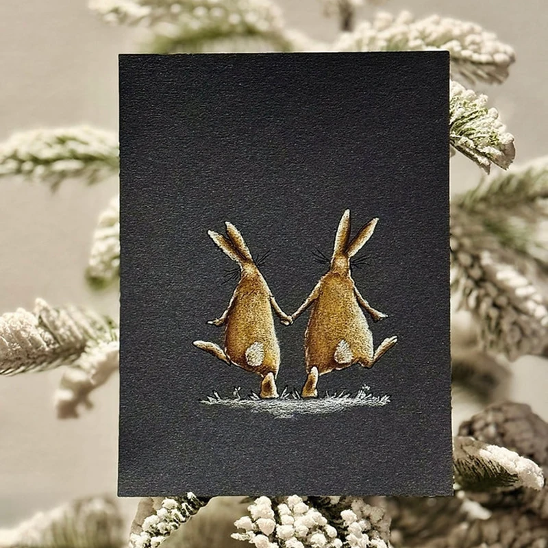 Новинка 2024 закат кролики любовь чувства слова солнце прозрачный штамп и