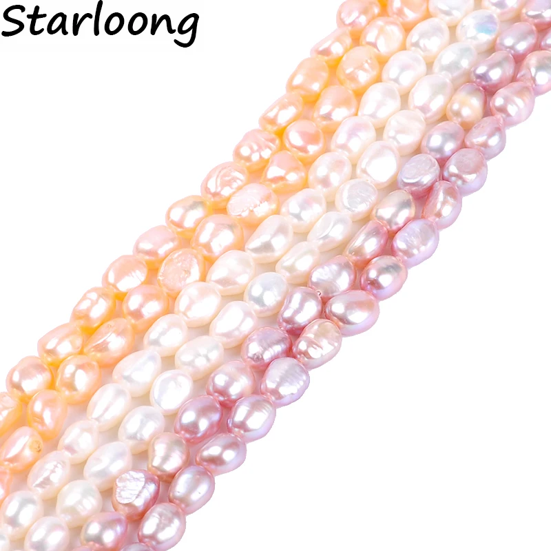 

1apck/lot 7-8mm A quality white rice oval irregular Natural freshwater Pearl Loose Beads DIY for Jewelry bracelet necklace