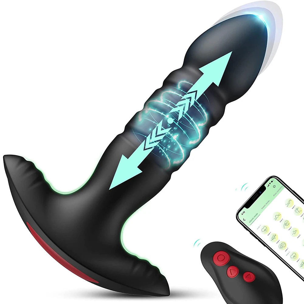 

Personal Therapeutic Prostate Massager Rechargeable APP& Remote Control 7 Modes Thrusting Butt Plug Pleasure Toy for Men Women