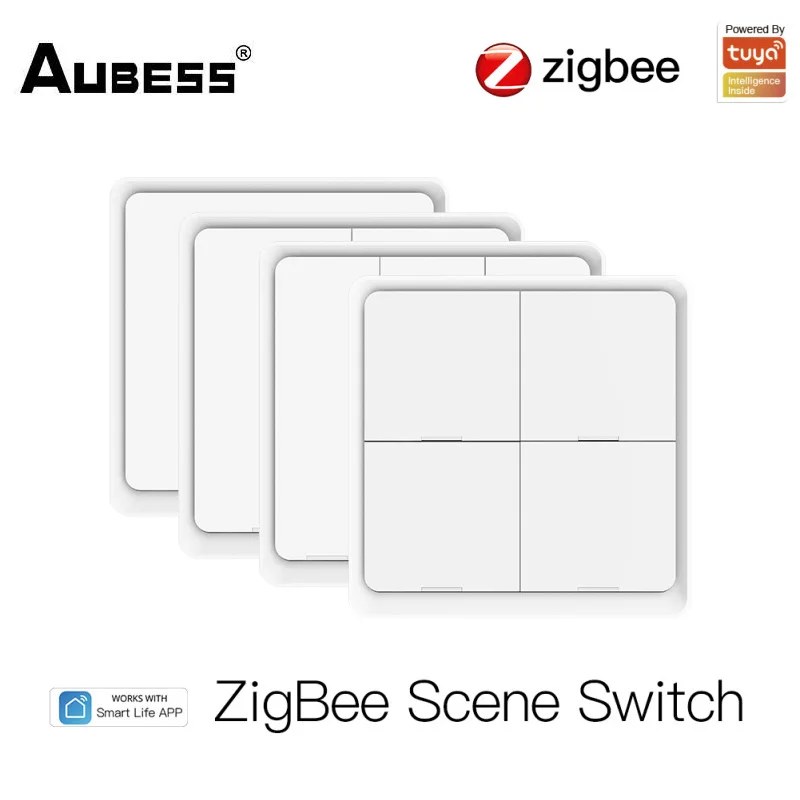

Tuya ZigBee Smart Switch 12 Scene Push Button Switch Tuya 4gang Wall Switch Home Automation Switch For Smart Life Control