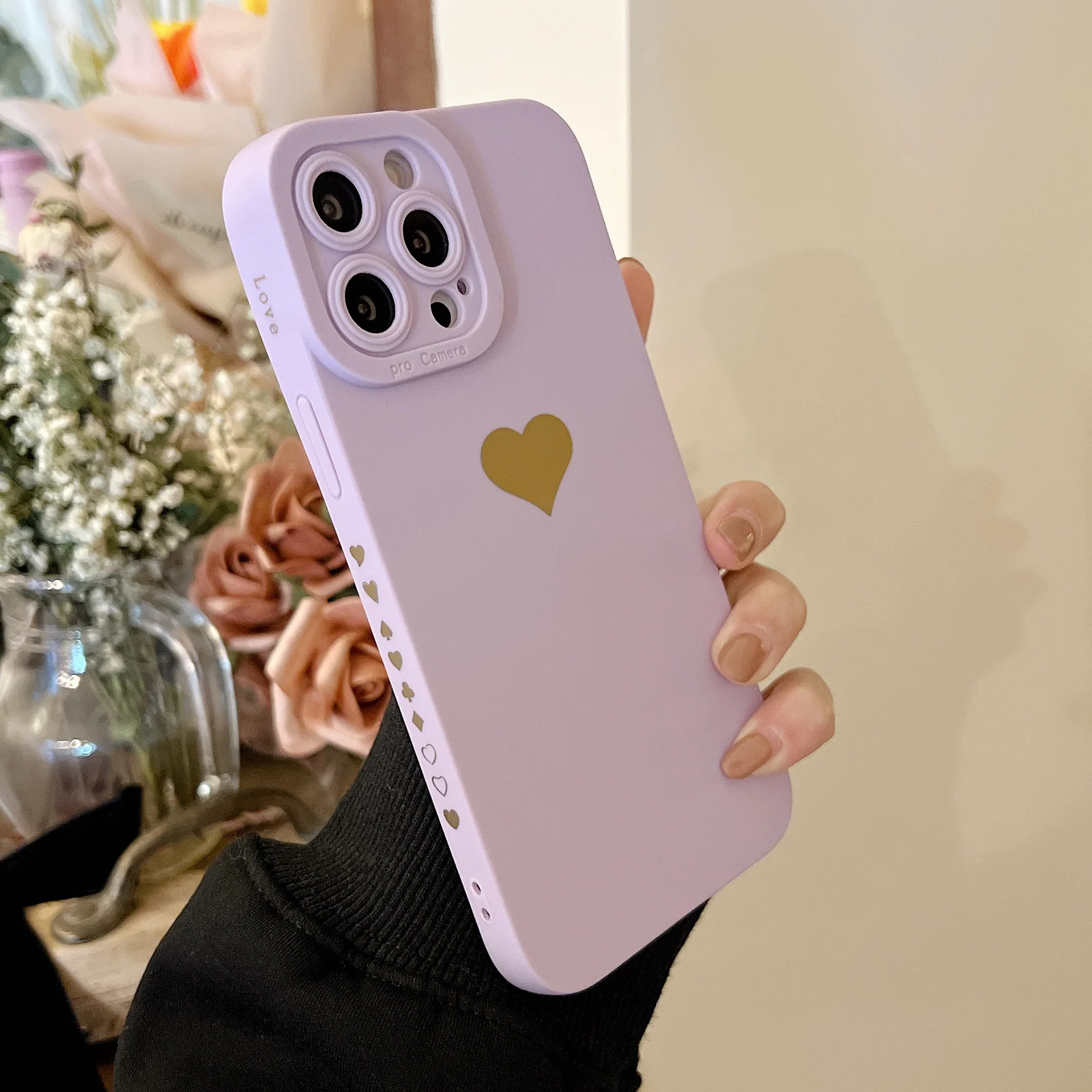 Чехол карамельного цвета с сердечками для iPhone 13 Pro Max 11 12 XR XS 7 8 Plus - купить по