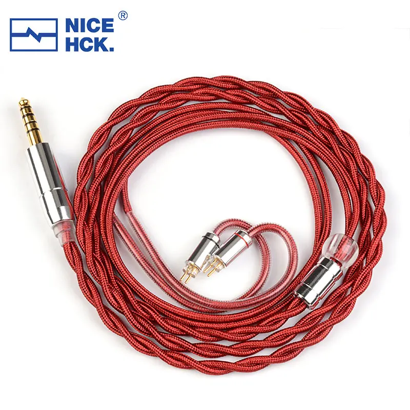 

NiceHCK RedAg 4N Pure Silver HiFi Earphone Coaxial Cable 3.5/2.5/4.4mm 2Pin MMCX/QDC/0.78 for Cadenza HOLA Zero KATO Aria LAN