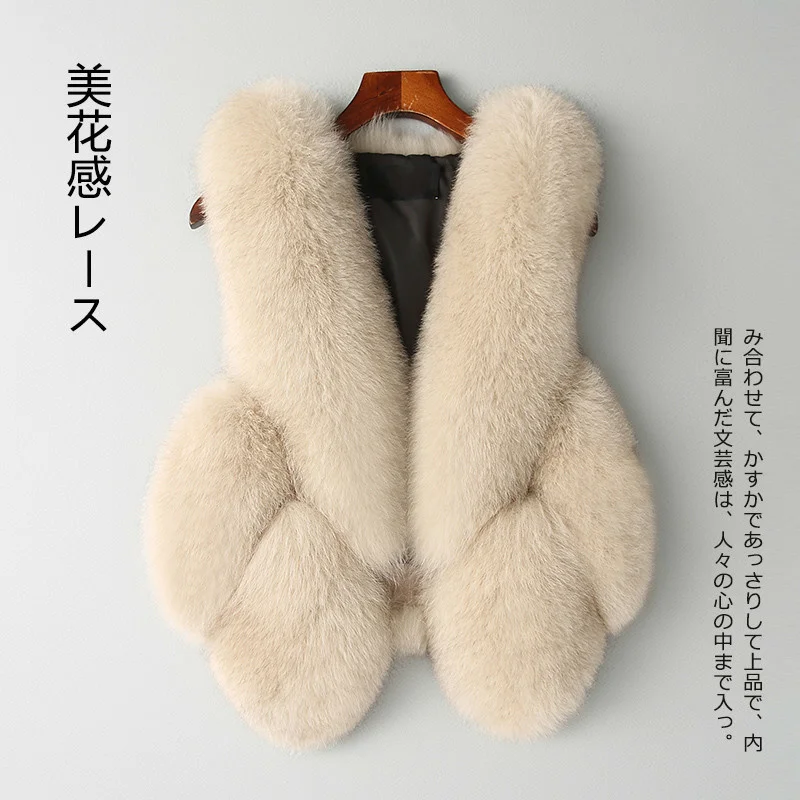 

Жилет женский из натурального меха, пальто, жилеты из лисьего меха, осенне-зимняя женская одежда 2023, Корейская короткая куртка, винтажные Жилеты для женщин MY917