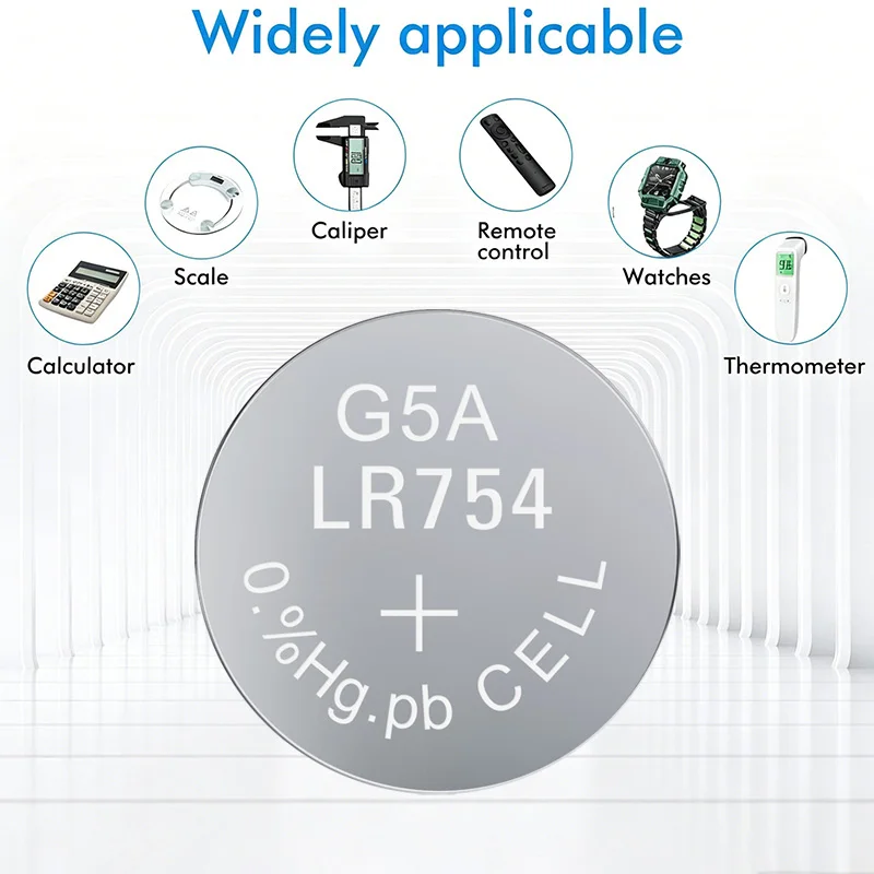 Батарейки-таблетки 1.5V AG5 LR754 SR754 193 393, круглые щелочные батарейки L754 SR754SW LR48 для часов, игрушек, мини-приборов (art.: 3920dabc1985c) - 3920dabc1985c