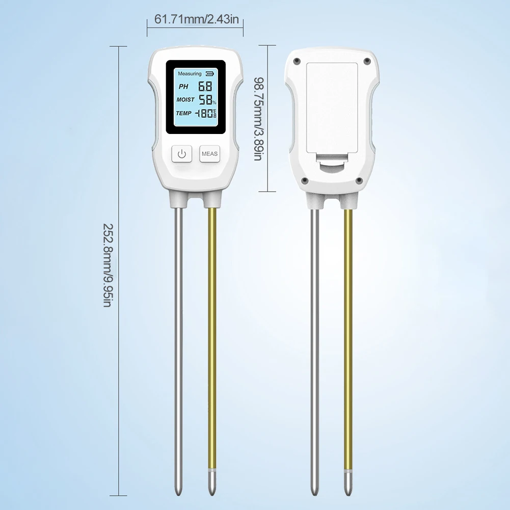 Тестер pH почвы 3 в 1 ЖК-экран тестер для посадки измеритель температуры и