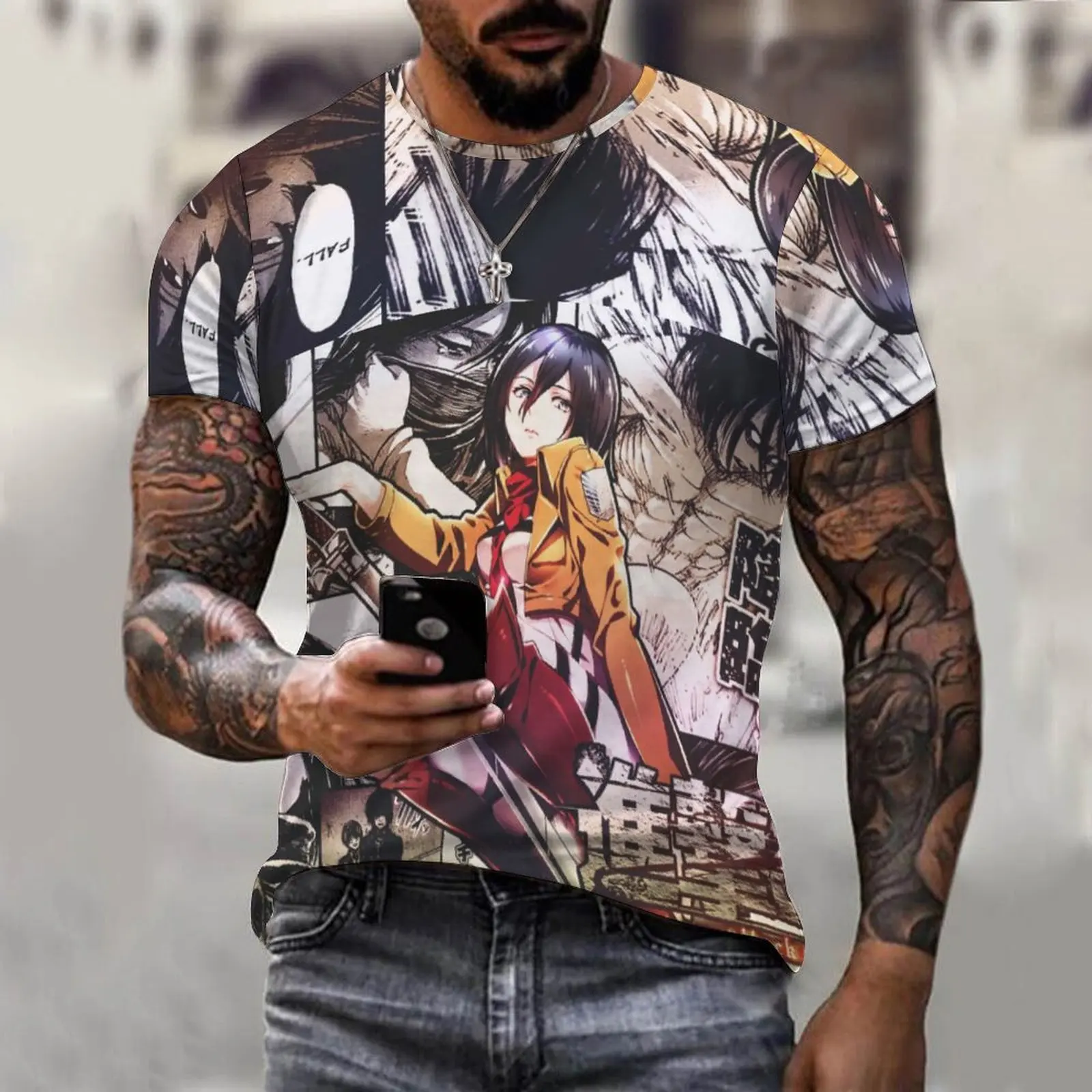 

Футболка Мужская/женская с 3D-принтом «атака на Титанов»