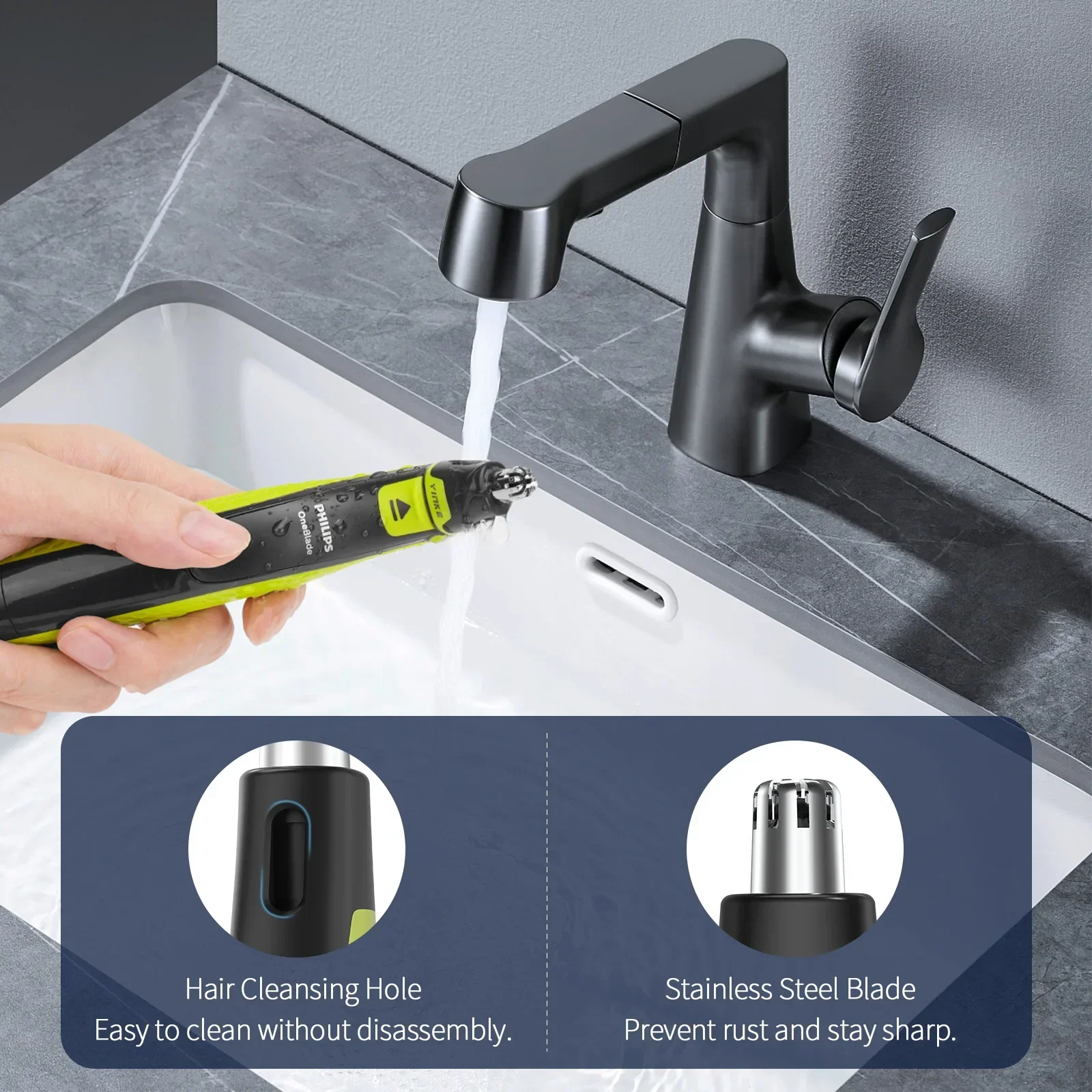 Сменная головка триммера для волос в носу Yinke Philips One Blade QP2724 QP2834 QP2520 QP2530 QP2620 QP2630