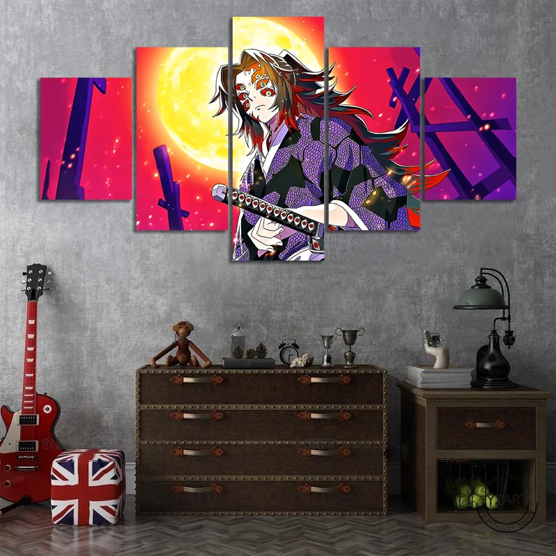 

5/3 шт., художественный постер Kokushibo без рамки, рассекающий демонов, Настенный декор, постер, настенные наклейки для спальни, подарки на день р...