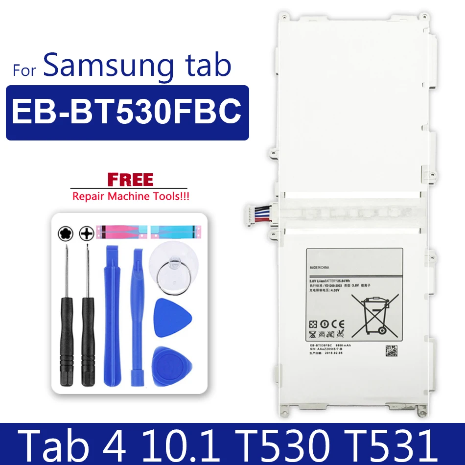 

Аккумулятор для планшета Samsung Galaxy Tab 4, 10,1 ", SM-T530, SM-T531, SM-T533, SM-T535, SM-T537, P5220, EB-BT530FBC, Без трека, Новый