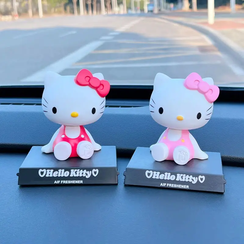 

Kawaii Sanrio Hello Kitty Cartoon Doll Image Car Shaking Head Car Decoration Cute Girl Y2Khello Kitty Series Car Toy