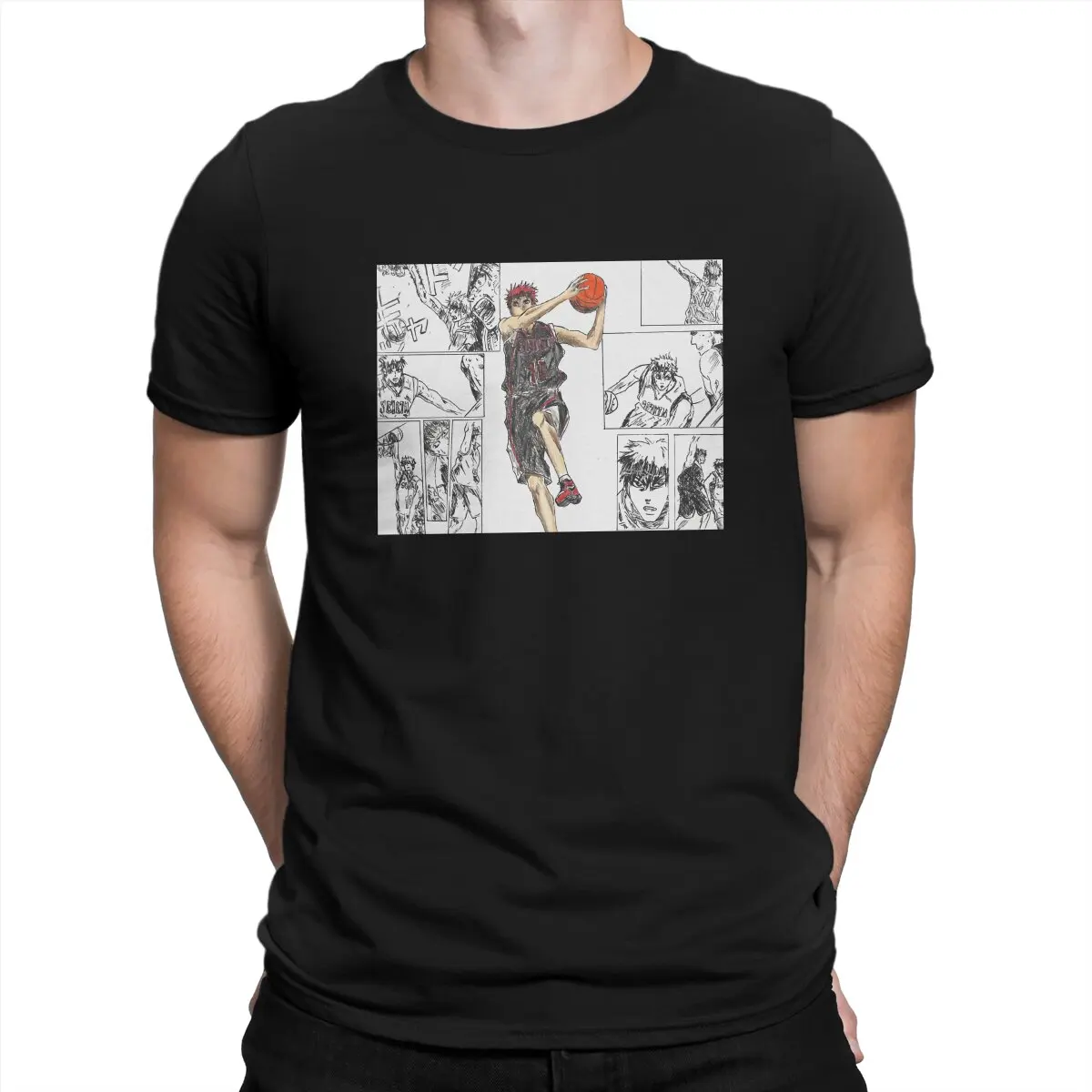 

Premium Scoop Fashion Polyester TShirts Kuroko's Basketball Anime Male Graphic Tops T Shirt O Neck