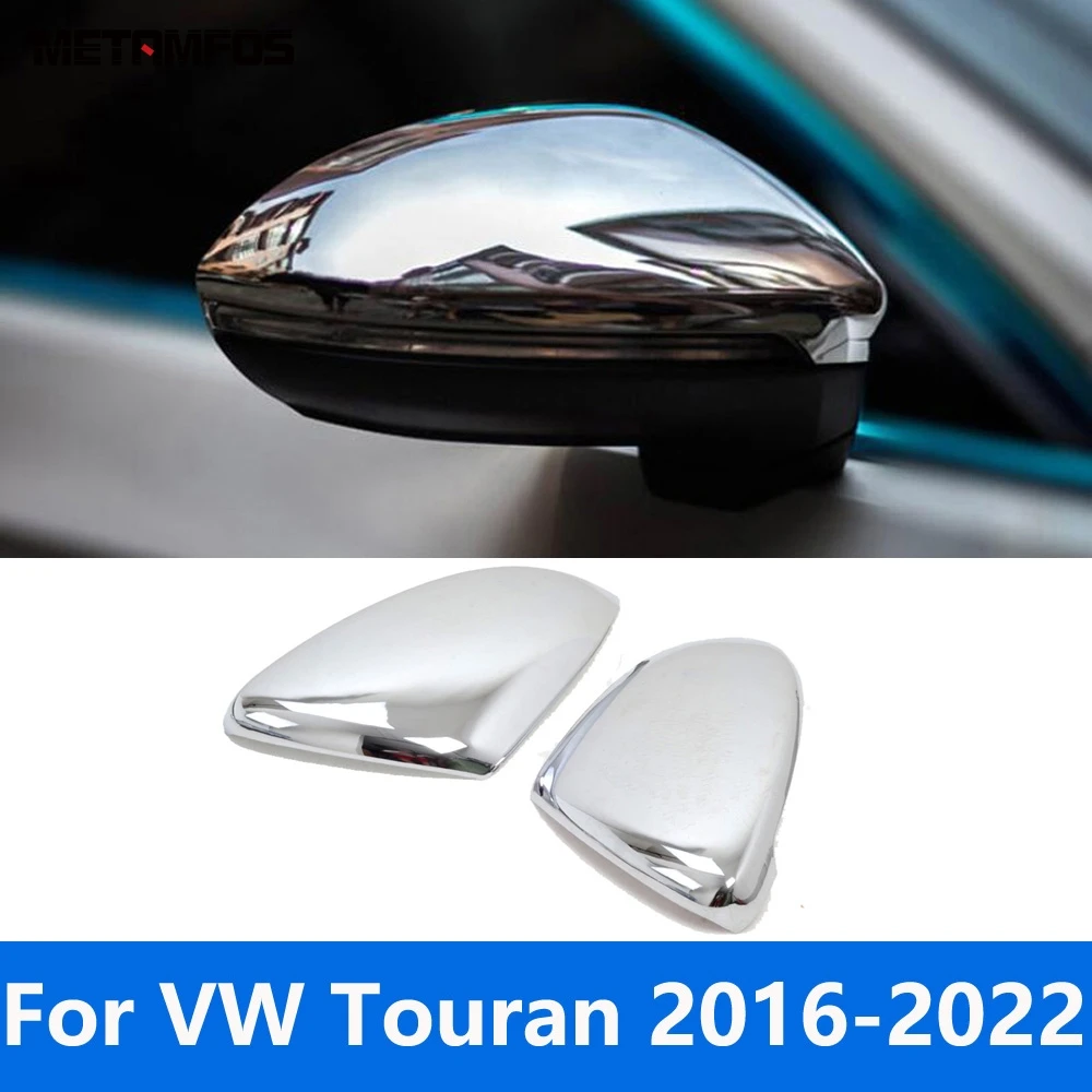 

Крышка зеркала заднего вида для VW Volkswagen Touran 2016-2020 2021 2022, хромированная Защитная крышка бокового дверного зеркала, аксессуары для стайлинга автомобиля