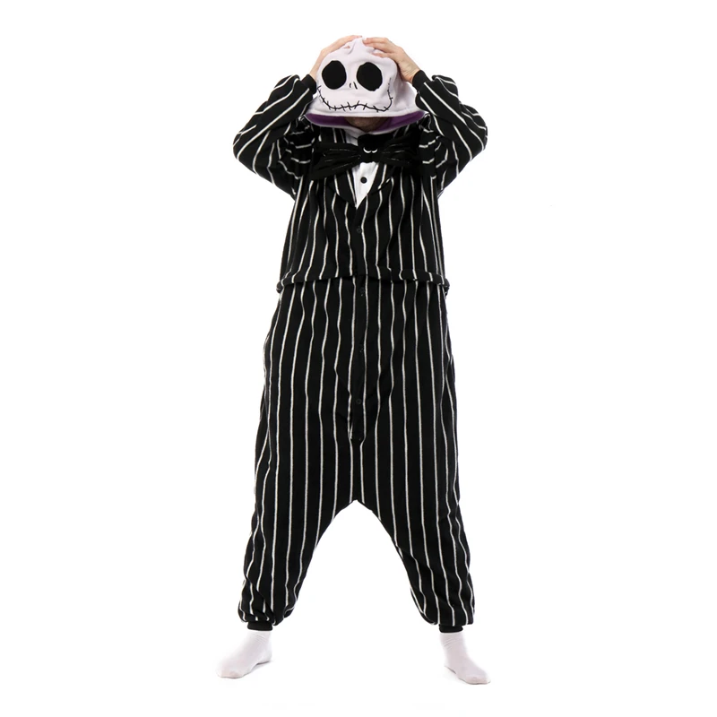 Adult Skeleton Onesie Women Men Kigurumis Animal Cartoon Pajama Homewear Halloween Cosplay Party Costume