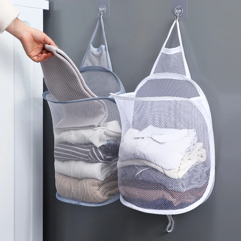 

Dirty Laundry Storage Basket Collapsible Laundry Basket Wall-mounted Large Capacity Organizer Mesh Basket Home Laundry Products