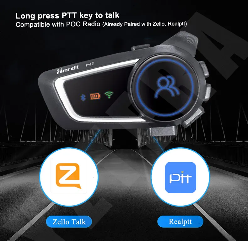 Bluetooth Интерком zello для мотоциклетного шлема, совместим с приложением zello real PTT smart ptt Android + ios
