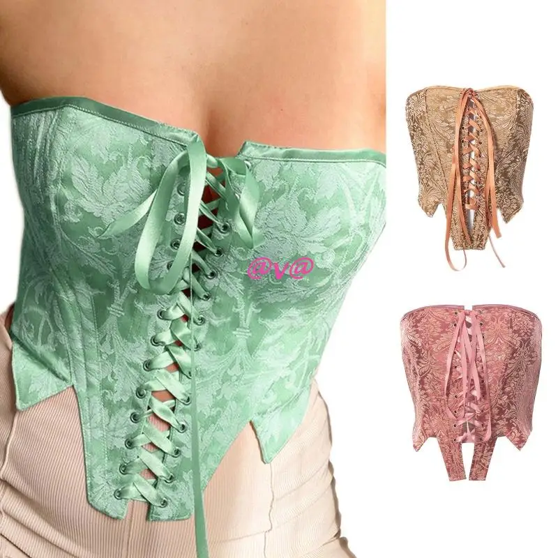 

Girls Multisize Vintage Floral Pattern Sleeveless Top Corset Bustier Supplies