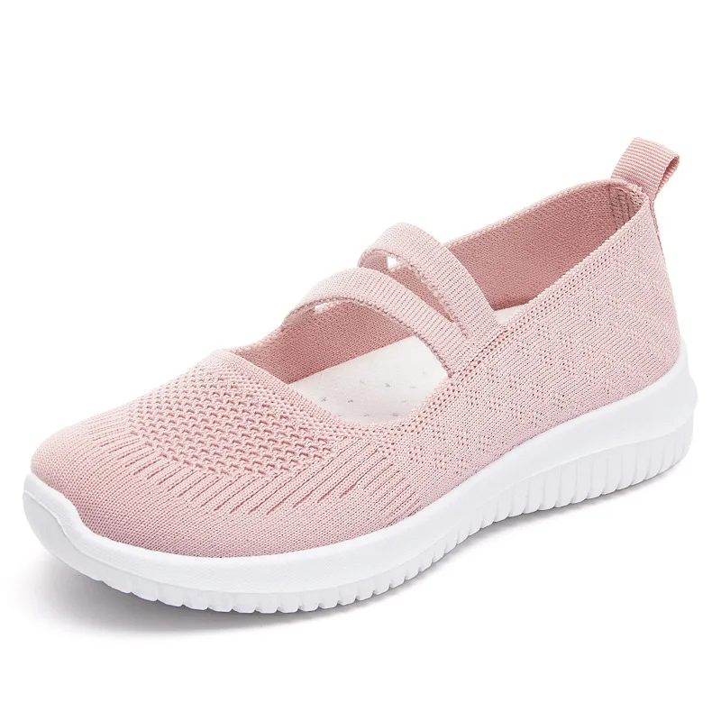 2023 New Spring Mary Jane Shoes for Women Summer Mesh Breathable Leisure Loafer Flat Shoes Female Soft Sole Mother's Shoes