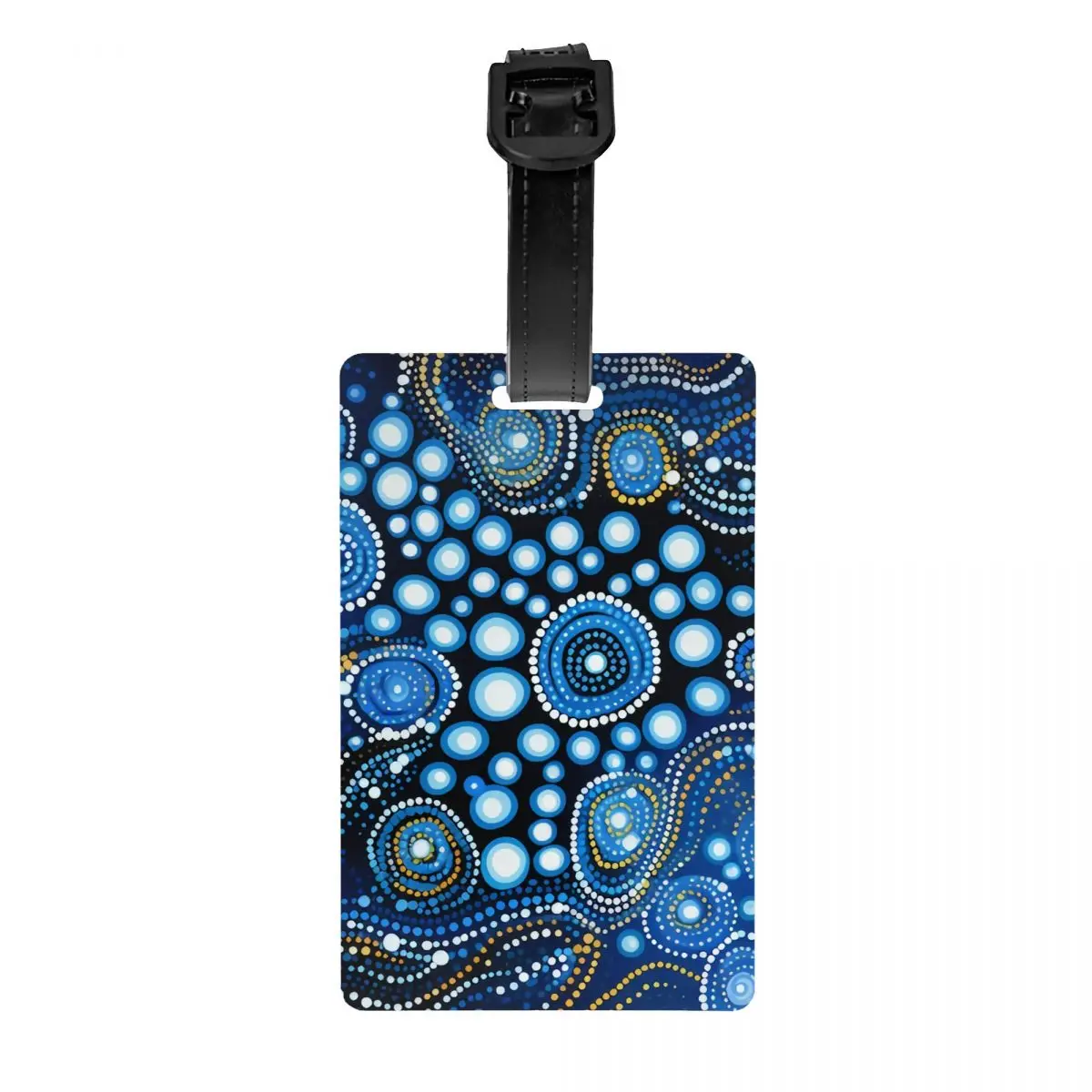 Изготовленная на заказ багажная бирка с австралийским аборигеном в горошек и