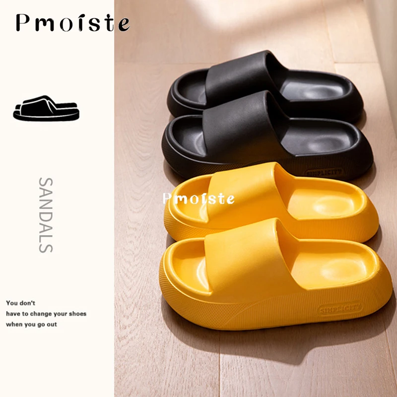 Simplicity Home Slippers Indoor Comfortable Platform Shoes Anti-slip Bathroom Slippers EVA Summer Lightweight Couple Shoes
