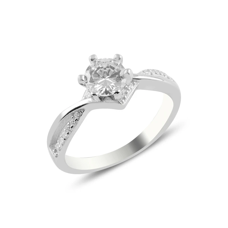 

Silver 925 Sterling Zircon Engagement Ring