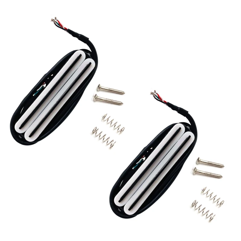 

2X Hot Rail Pickups Double Track 11K Alnico5 Guitar Pickup Fit Fender Strat Squier Tele Electric Guitar, White