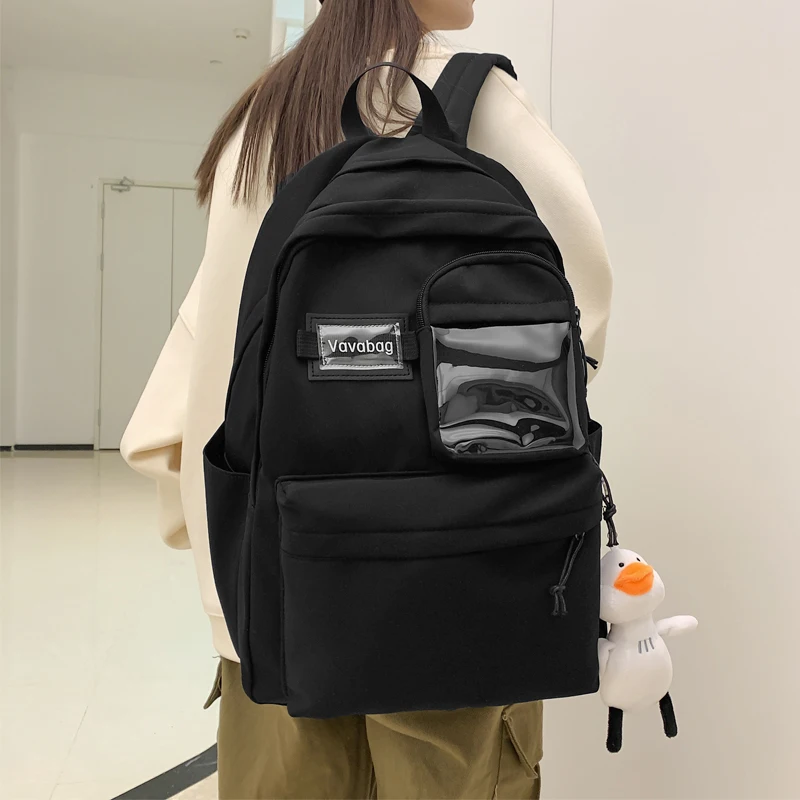 

Черный школьный рюкзак 2022, Женский нейлоновый рюкзак, женский корейский рюкзак, повседневные дорожные рюкзаки с защитой от кражи, рюкзак дл...