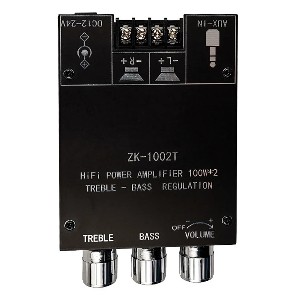 Плата усилителя стерео сабвуфера ZK-1002T HIFI 2 0-канальный 100Wx2