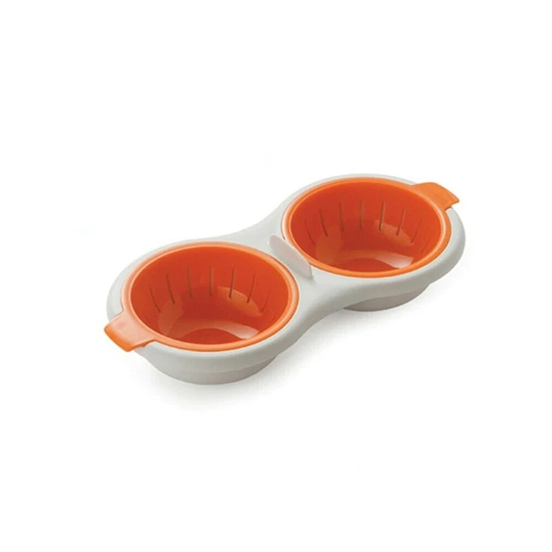 

1 Pcs Draining Egg Boiler Food Grade Cookware Cup Egg Poacher Kitchen Steamed Egg Microwave Double Layer Egg Ovens Cooking Tools