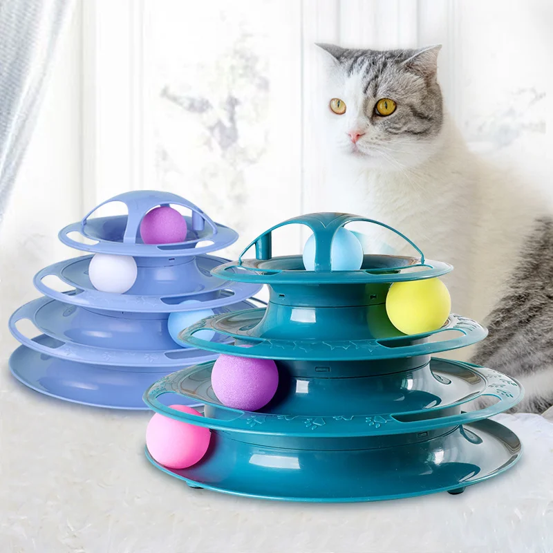 

4 Levels Cat Toy Tower Tracks Interactive Pet Toy Training Amusement Toys for Cats Kitten Cat Tunnel Cat Accessories Pet Items