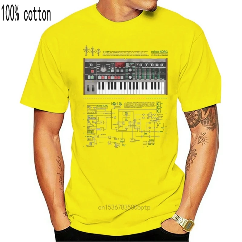 Однотонная футболка MicroKORG с синхронизацией размер r электронная модульная