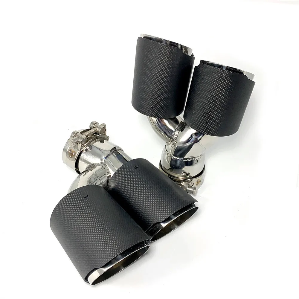 1 пара двойных выхлопных наконечников из углеродного волокна наконечник