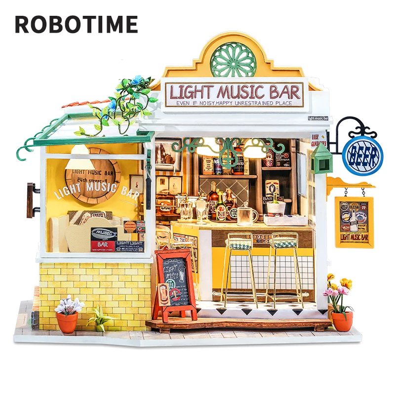 

Кукольный домик Robotime Rolife для самостоятельной сборки, серия времени для отдыха, деревянный миниатюрный домик для девочек, подарок на день ро...