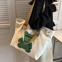 new canvas large capacity brand cartoon printing versatile western style high quality texture womens shoulder tote handbag