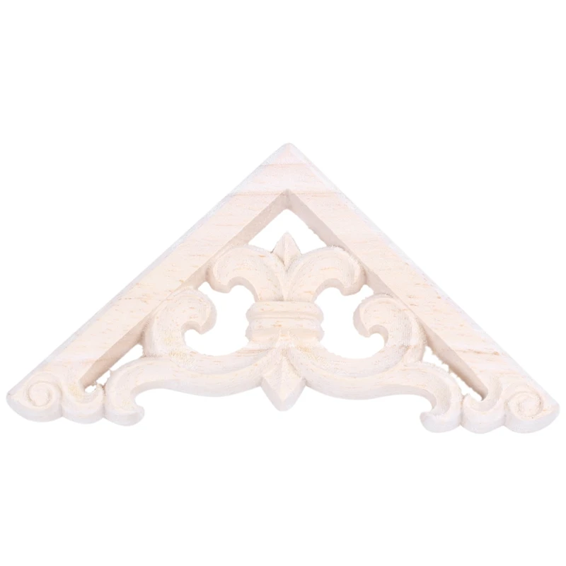 

Fashion8x8cm Wood Carved Corner Onlay Applique Decor Furniture Craft Unpainted