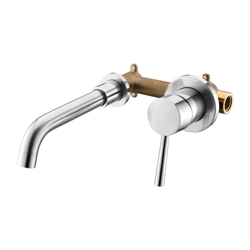

1Set Wall Mounted Basin Faucet Metal Single Handle Hot Cold Mixer Water Tap for Home Bathroom Bath Sink Use