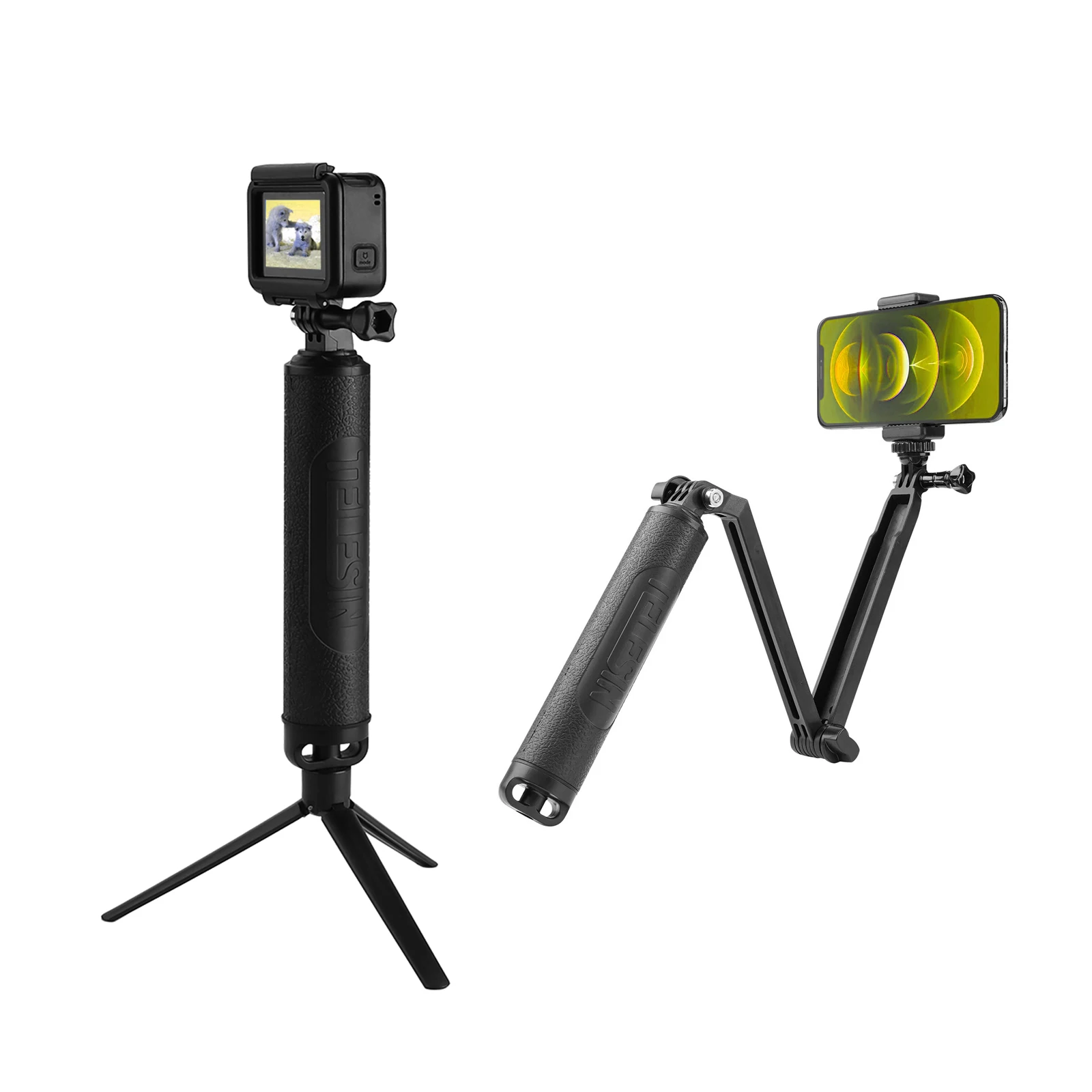 Штатив для селфи TELESIN, водонепроницаемая селфи-Палка с тремя ножками, плавающая рукоятка, монопод для GoPro 11, 10, 9, 8, 7, 6, Insta360, Osmo Action