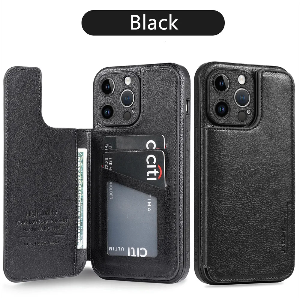 Magnetic Leather Card Wallet Case For iPhone 11 12 13 14 Pro Max 6s 7 8 14Plus XS XR Shockproof Camera Protection Back Cover