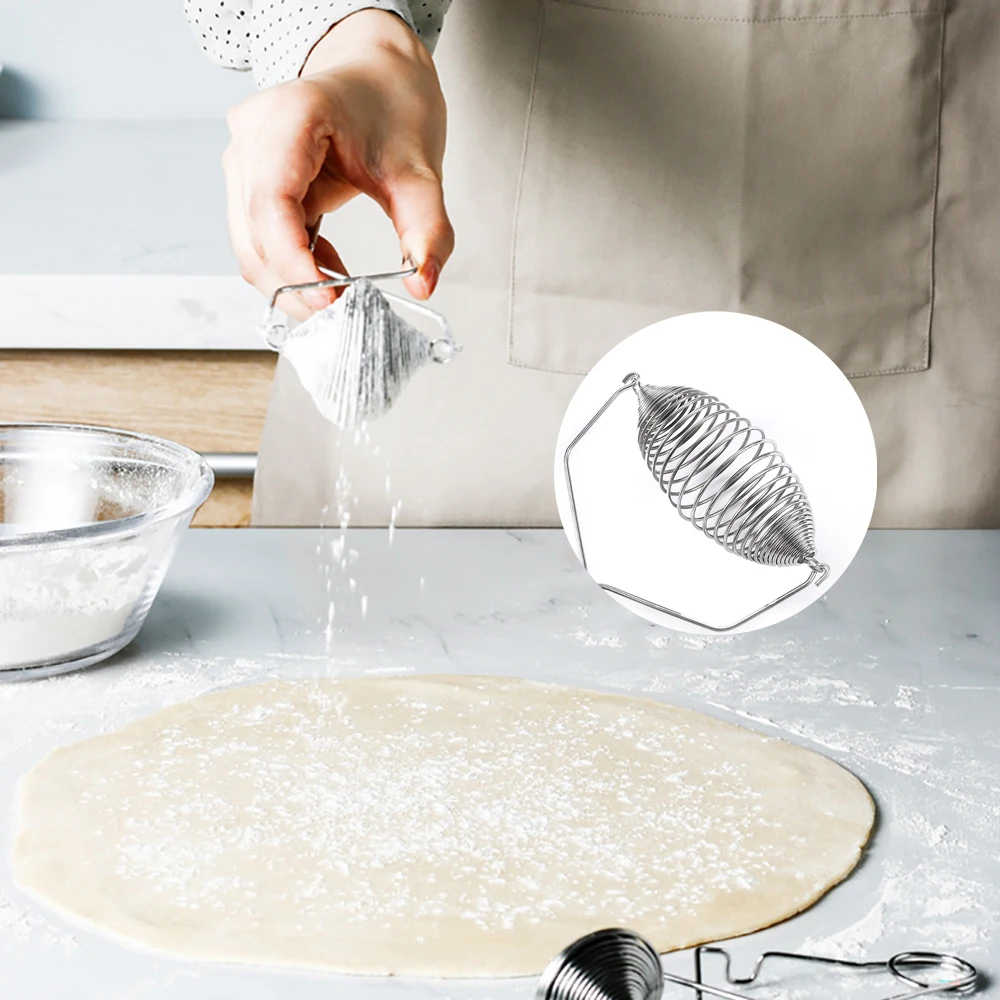 

Flour Sifter Fine Mesh Manual Stainless Steel Spring Flour Icing Sugar Sieve Kitchen Baking Accessories Cake Desserts Tools