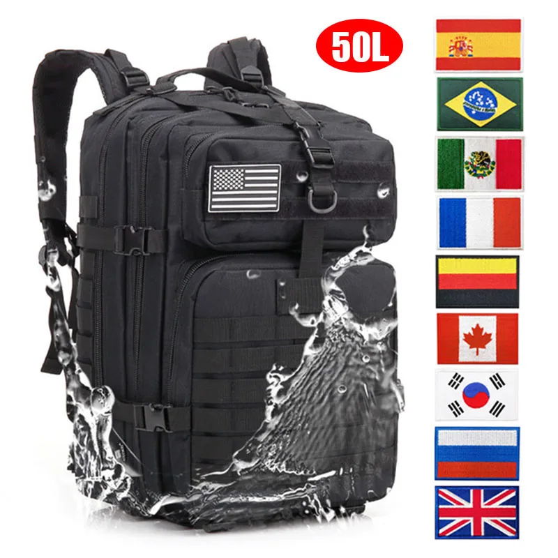 

30L/50L Tactical Backpack Men 900D Nylon Military Hiking Bag Waterproof Rucksacks Army Outdoor Camping Trekking Hunting Bag