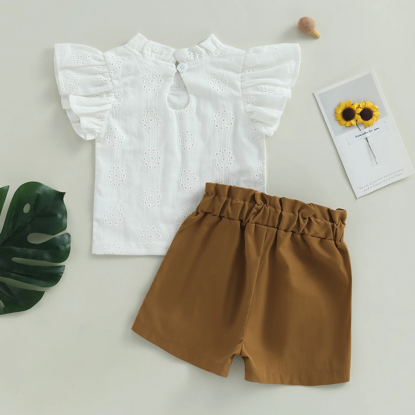 

Детские шорты для маленьких девочек, летние топы без рукавов с вырезами и эластичным поясом, шорты на завязках, летний комплект из 2 предметов