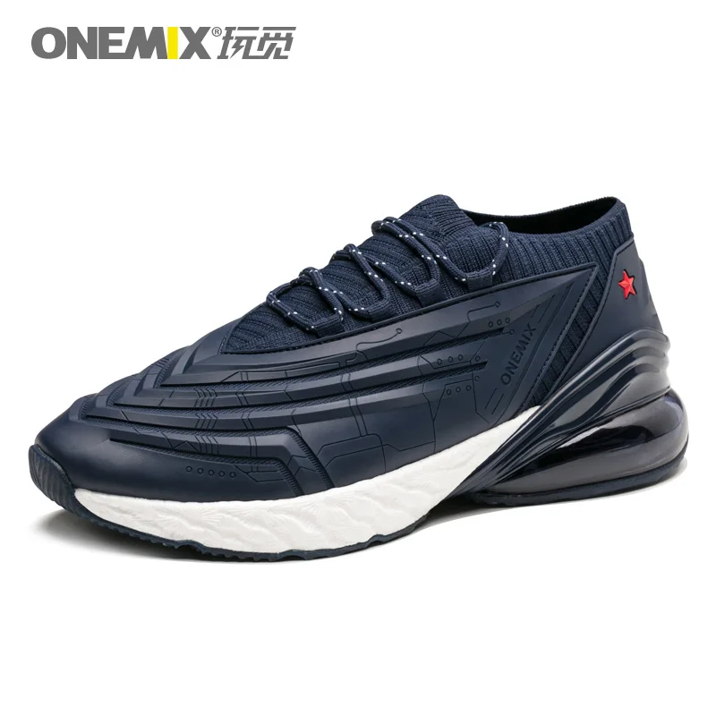 ONEMIX fashion Men's Sport Running Shoes Men's Sneakers Breathable Mesh Outdoor Athletic Shoes Male Shoes Leather Casual Shoes