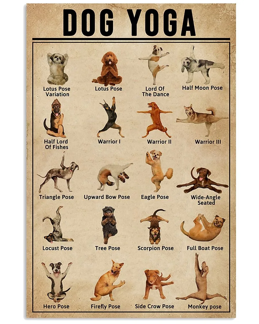 

Холщовый постер для йоги, собака, Йога, асана, кошка, Йога, художественные принты, тренировка йоги от дома, Йога, любимый домашний декор, кошки...