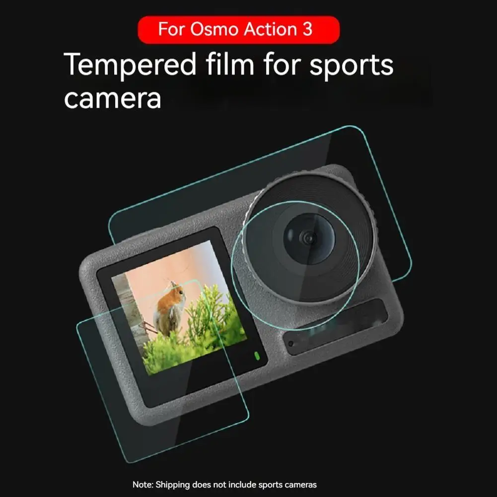 

Защита экрана из закаленного стекла устойчивая к царапинам Защитная пленка совместимая с Dji Osmo Action 3 Защита объектива экшн-камеры
